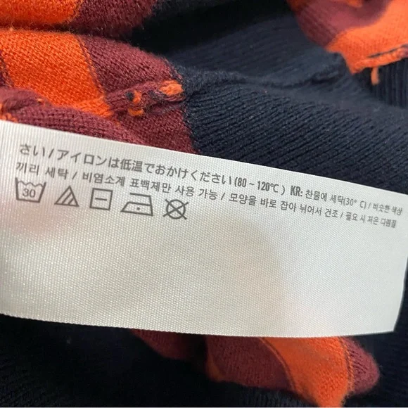 Abercrombie & Fitch Orange & Navy Striped Butterfly Pullover - Picture 8 of 9